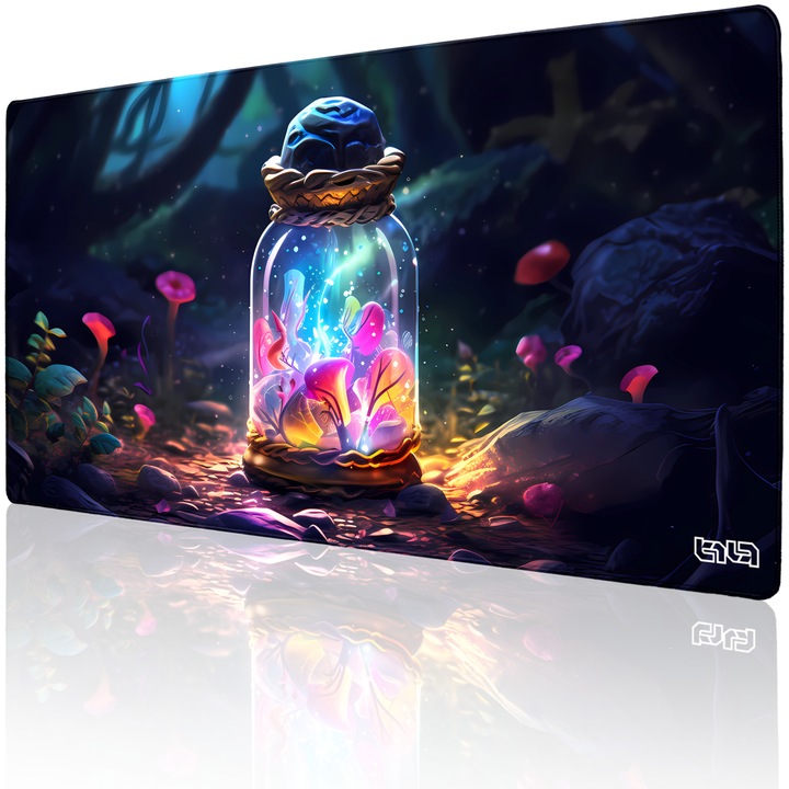 Mousepad TILT, antiderapant, cusaturi manuale, 100x50cm, multicolor