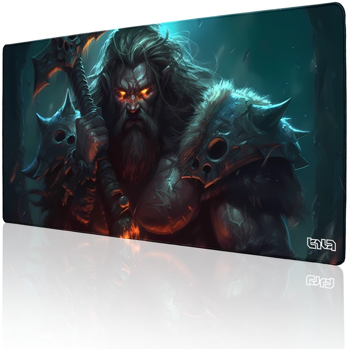 Mousepad TILT, Furia, antiderapant, cusaturi manuale, 100x50cm, multicolor