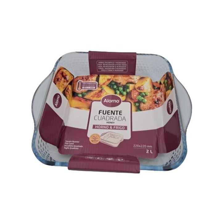 Szögletes hőálló sütőtál 2000ml H:220mm SZ:220mm