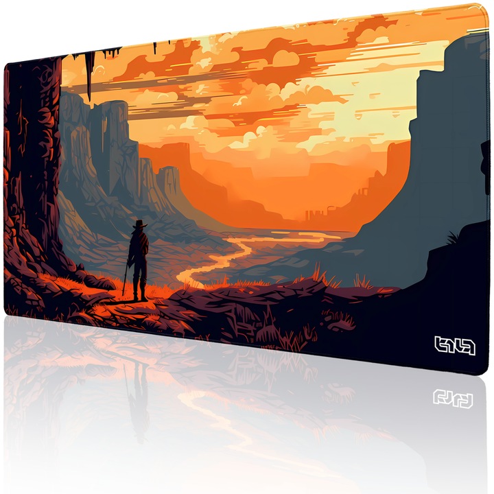 Подложка за мишка TILT Confrontation Canyon, 100x50 см, неплъзгаща се, ръчно зашити ръбове, многоцветна