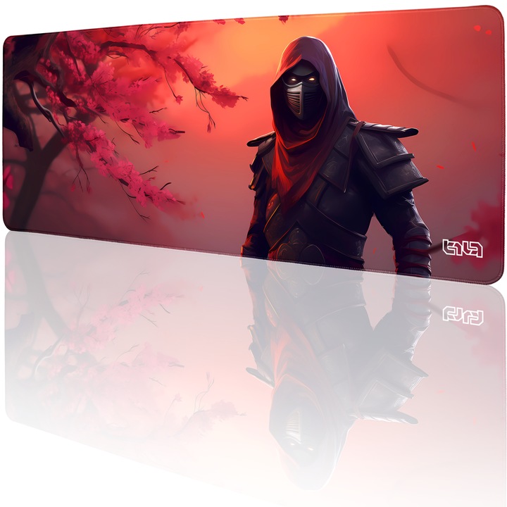 Mousepad TILT Red Killer, antiderapant, cusaturi manuale, 80x30cm