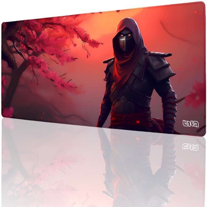 Mousepad TILT Red Killer, antiderapant, cusaturi manuale, rosu, 90x40cm