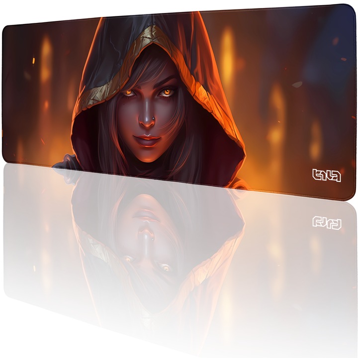 Mousepad TILT XL, antiderapant, cusaturi manuale, negru, 80x30cm