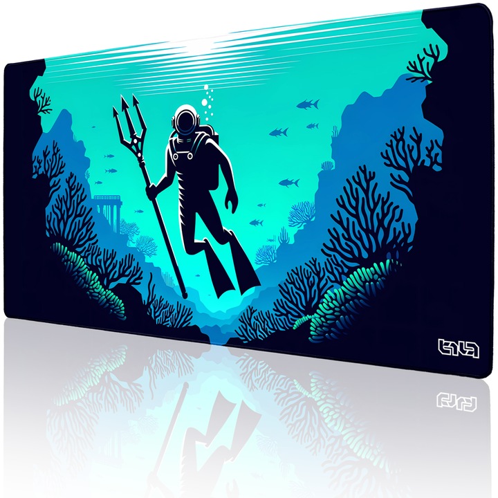 Mousepad TILT Diver with Trident, antialunecare, 100x50cm