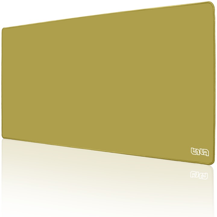 Подложка за мишка TILT Golden Barley, 100x50 см, неплъзгаща се, ръчно зашит ръб, горчица