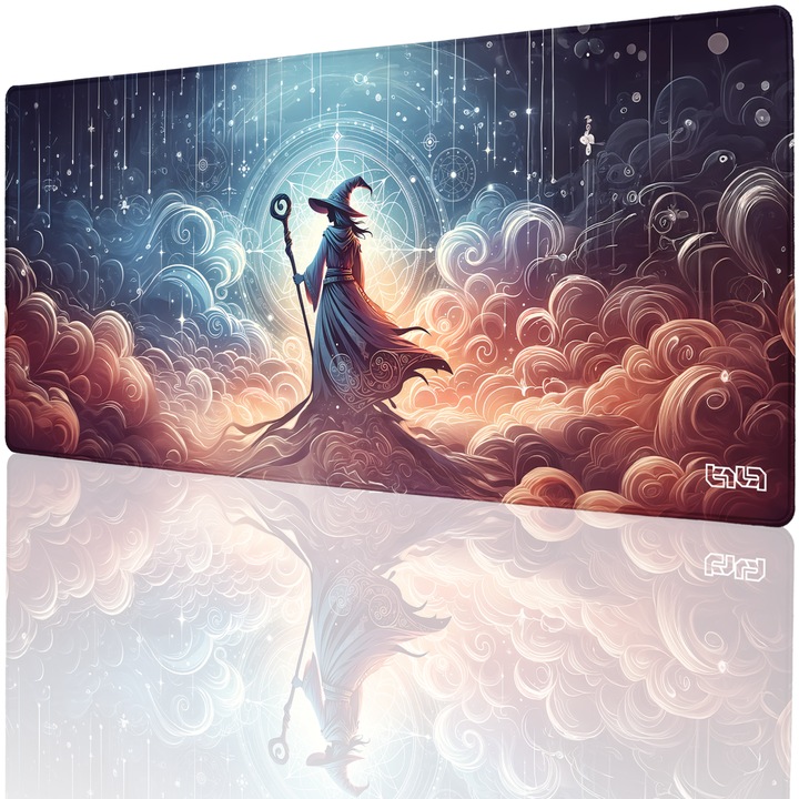 Mousepad TILT Colorful Fairy, antialunecare, margini cusute manual, 90x40cm