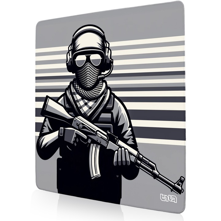 Mousepad TILT De_Terror, antiderapant, cusaturi manuale, 50x50cm