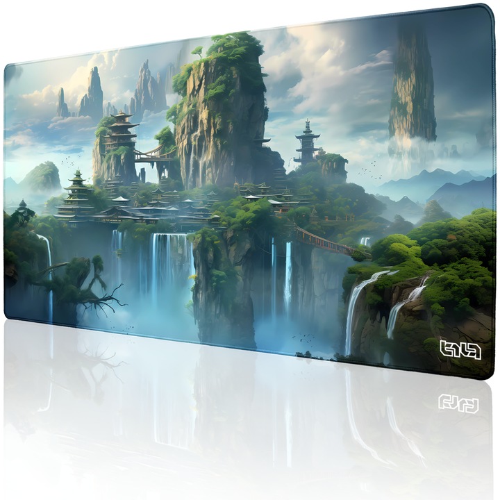 Mousepad, TILT, antiderapant, cusaturi manuale, multicolor, 100x50cm