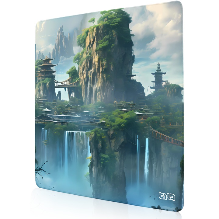 Mousepad TILT Flying Island, 50x50cm, antiderapant, cusaturi manuale