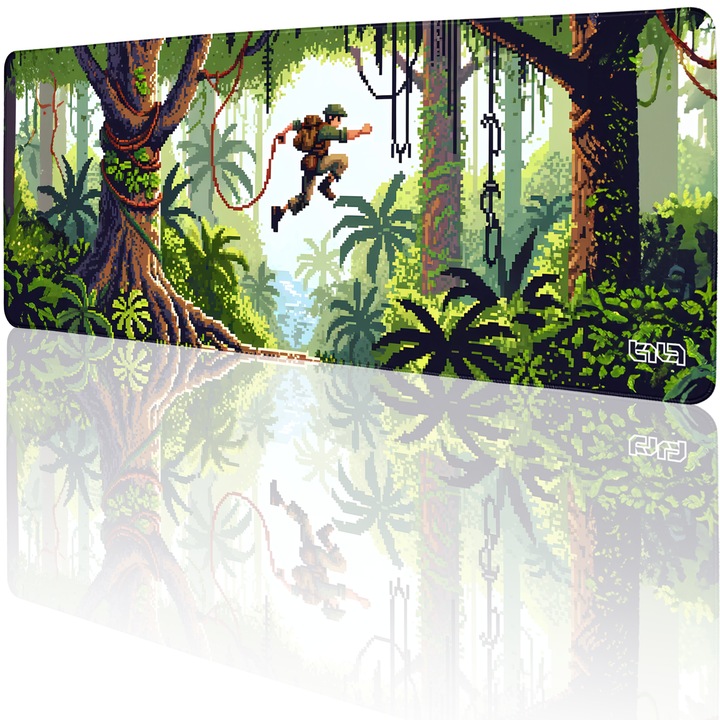 Mousepad TILT SJump into Adventure, antiderapant, cusaturi manuale, 80x30cm