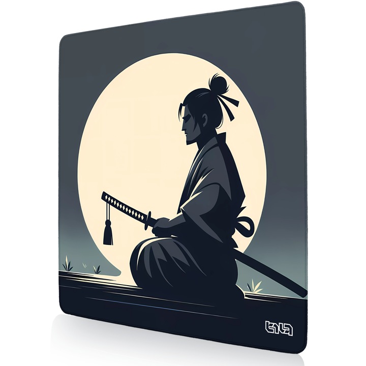 Mousepad, TILT, Samurajski Spokoj, antiderapant, cusaturi manuale, 50x50cm, multicolor