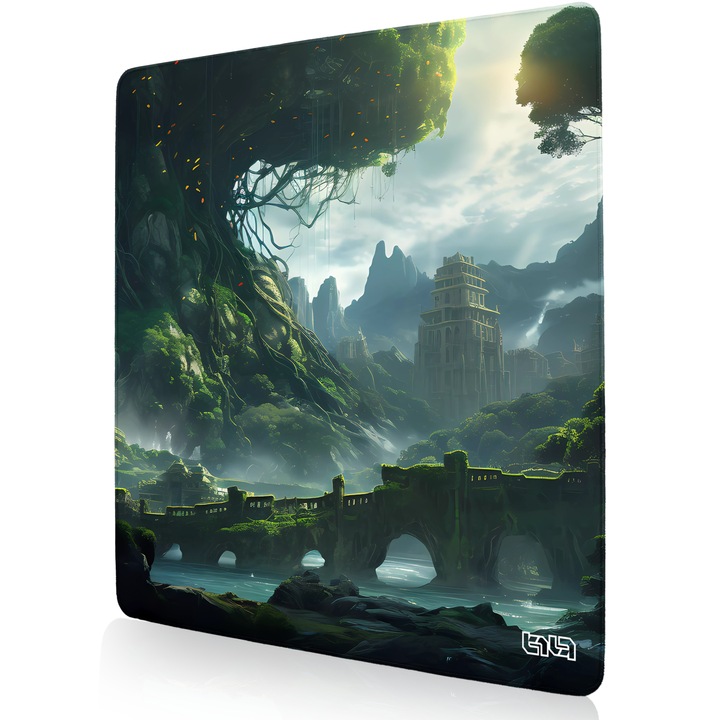 Mousepad, TILT, antiderapant, cusaturi manuale, multicolor, 50x50cm