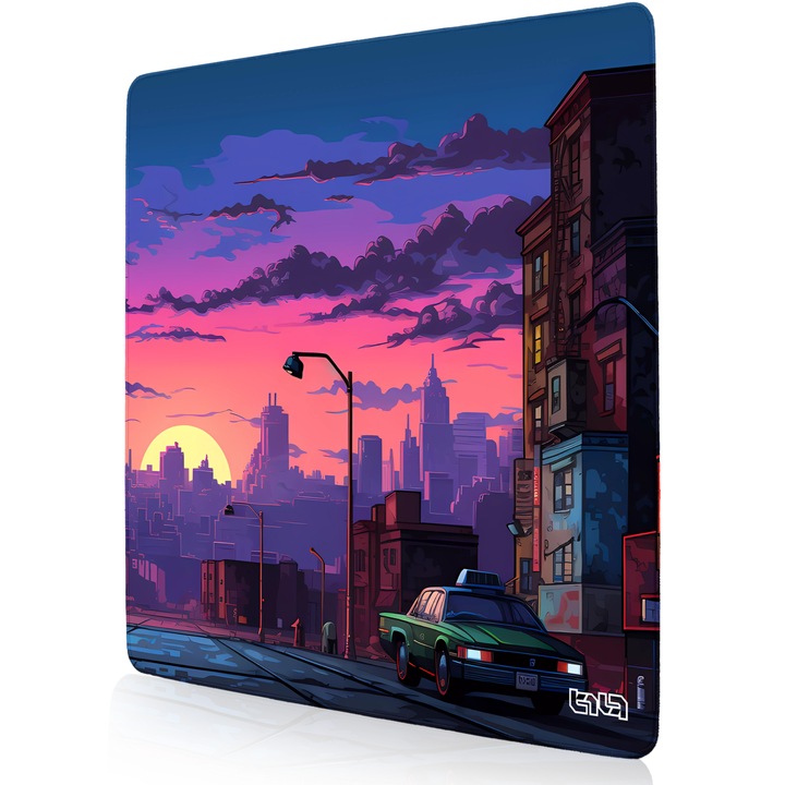 Mousepad, TILT, American Sunset, 50x50cm, antiderapant, cusaturi manuale, multicolor