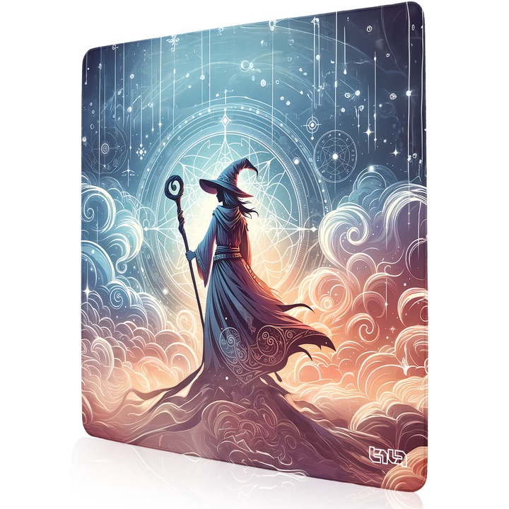 Mousepad TILT Colorful Fairy, antiderapant, margini cusute manual, 50x50cm