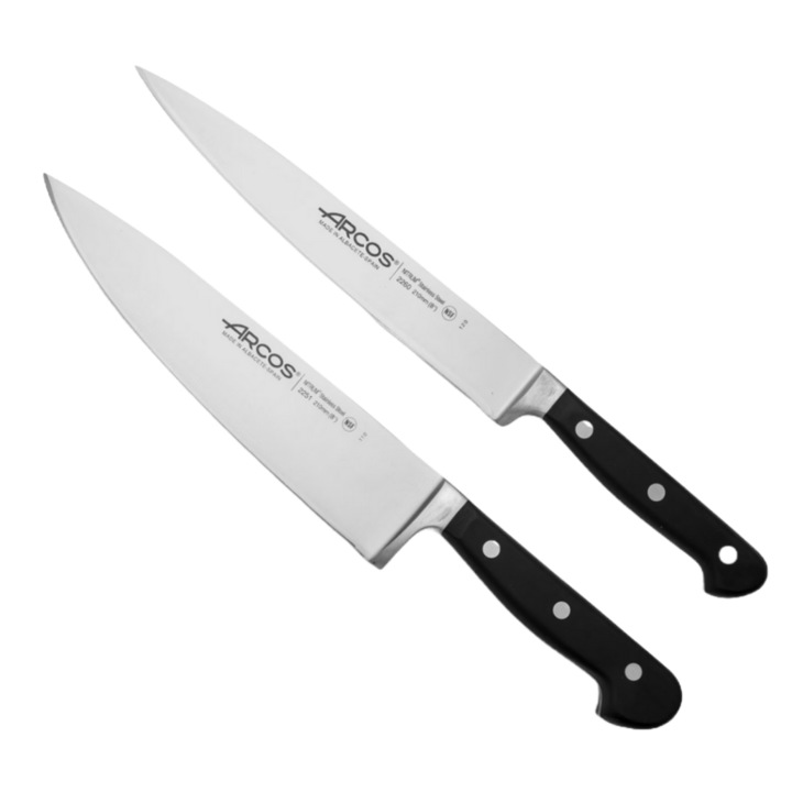 SET 2 Cutite ARCOS "Opera": Cutitul Bucatarului 210mm + Cutit pentru Fileuri 210mm