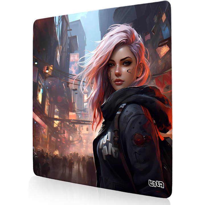 Mousepad, TILT, antiderapant, cusaturi manuale, 50x50cm, multicolor