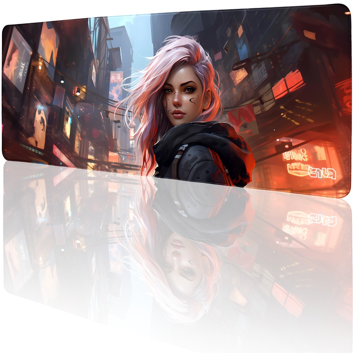 Mousepad, TILT, 80x30cm, antiderapant, cusaturi manuale, multicolor