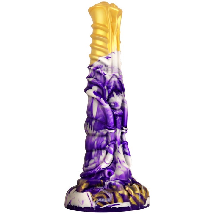 DEACOWER vibrátor, folyékony szilikon, erős tapadókorong, rugalmas, többszínű, 21 cm