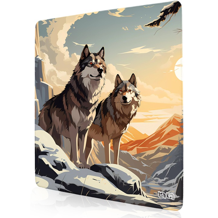 Mousepad TILT Wilcze Lady, 50x50cm, antiderapant, cu margini cusute manual