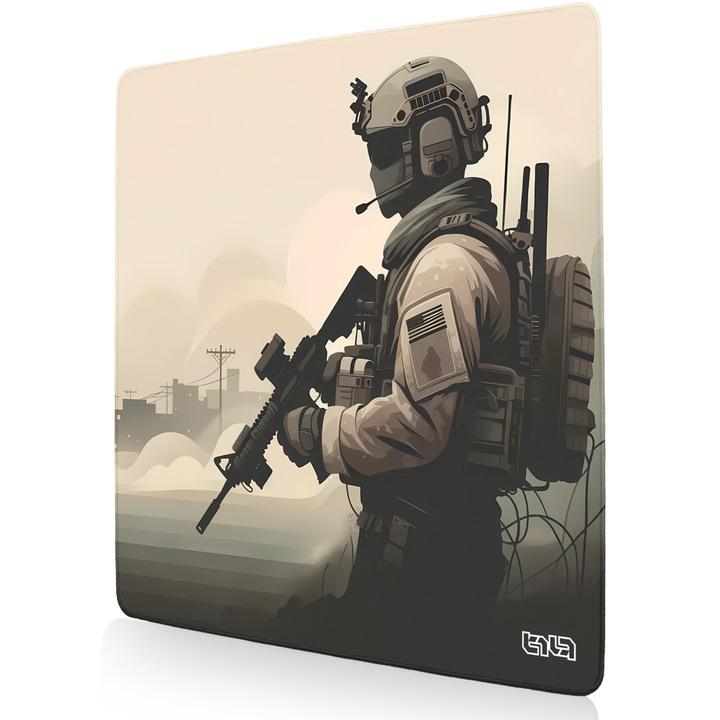 Mousepad TILT Victimless, 50x50cm, antiderapant, cusaturi manuale, multicolor