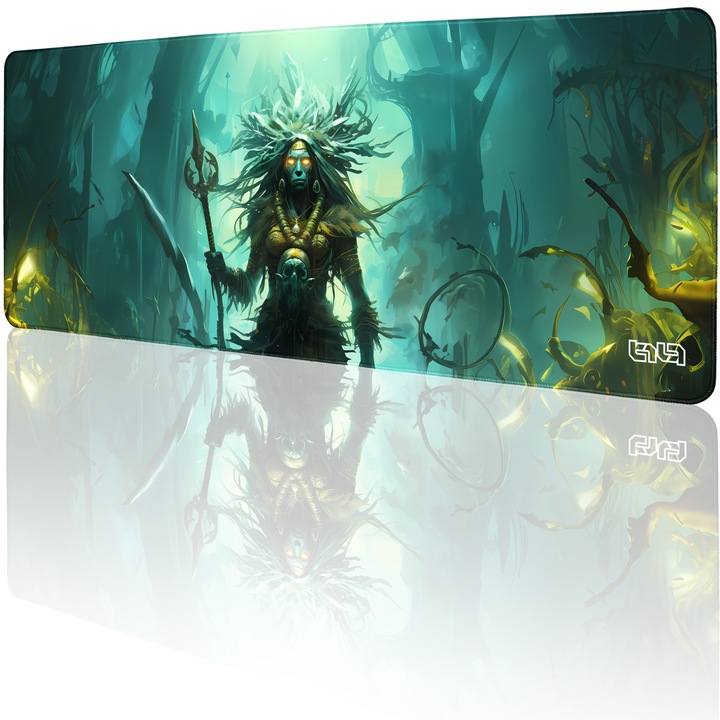 Mousepad TILT Power of Shaman, antiderapant, cusaturi manuale, 80x30cm