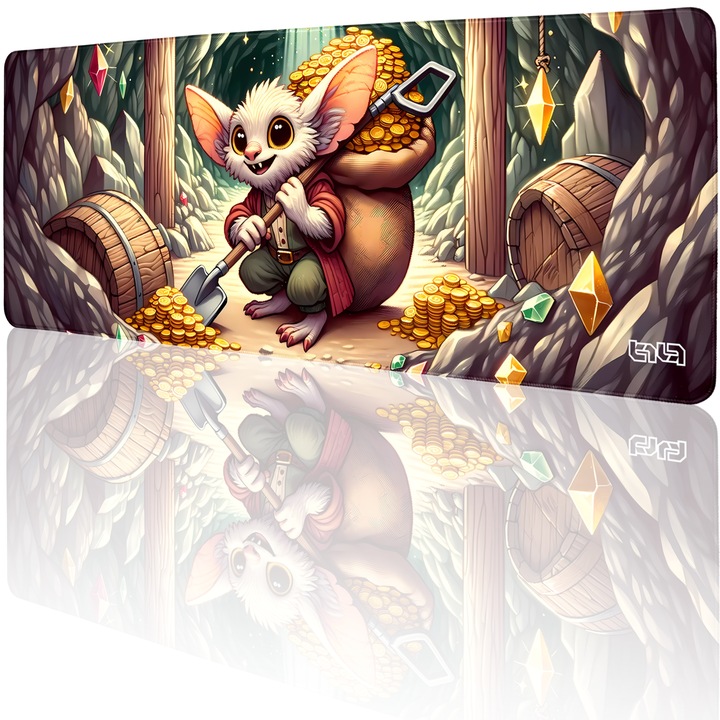 Mousepad TILT XL, antiderapant, cusaturi manuale, 80x30cm