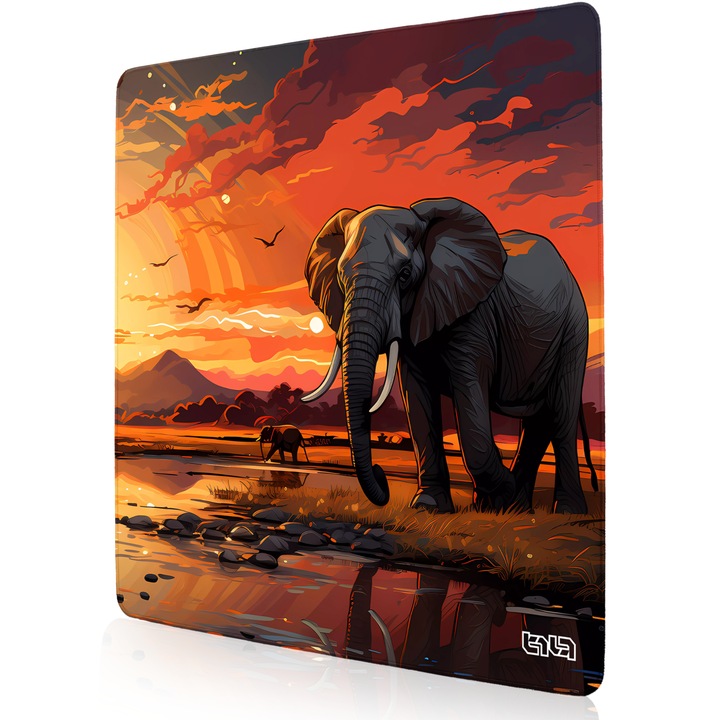Mousepad TILT Safari, antiderapant, cusaturi manuale, 50x50cm