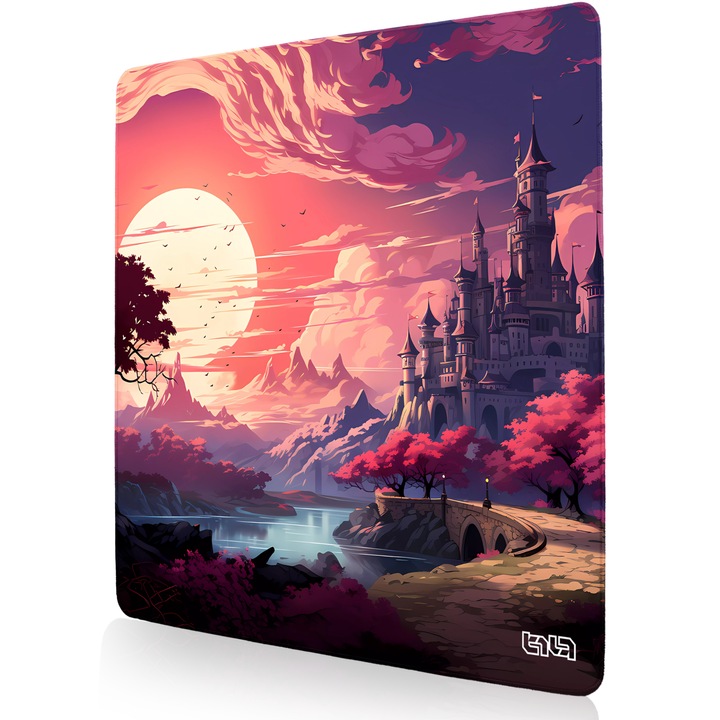 Mousepad TILT XXL Rosewood, Antialunecare, Margine Cusuta Manual, 50x50cm