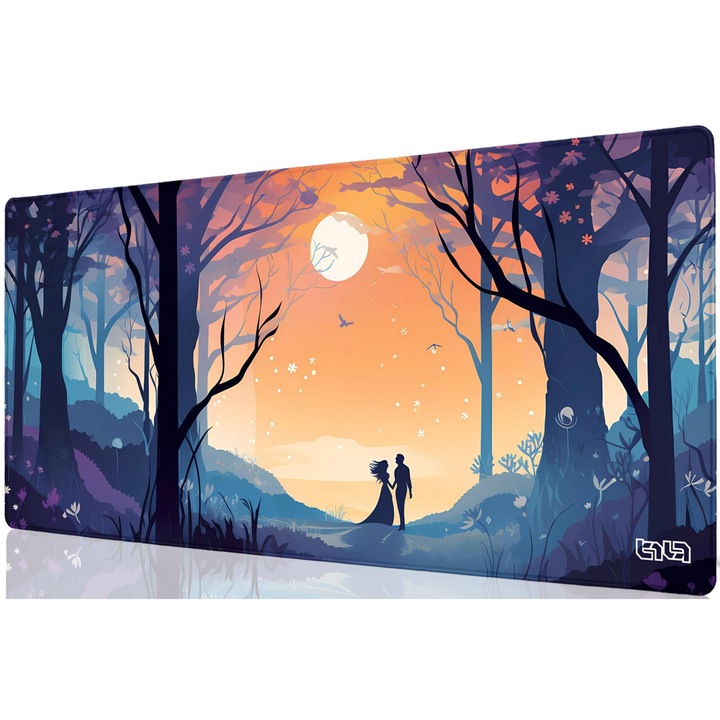 Mousepad, TILT, antiderapant, cusaturi manuale, 90x40cm, multicolor