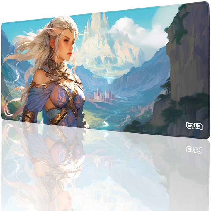 Mousepad, TILT, antiderapant, cusaturi manuale, multicolor, 90x40cm