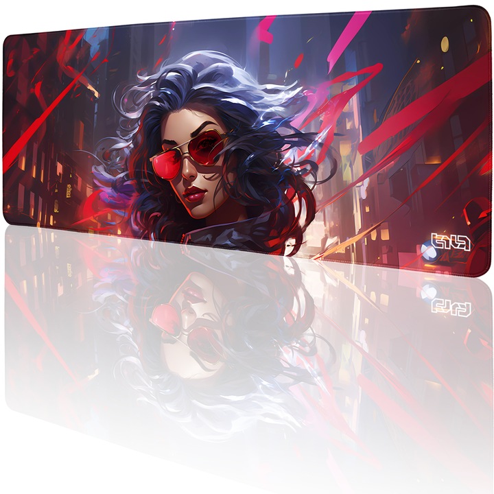 Mousepad, TILT, multicolor, antiderapant, cusaturi manuale, 80x30cm