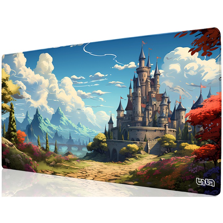 Mousepad, TILT, antiderapant, cusaturi manuale, multicolor, 100x50cm