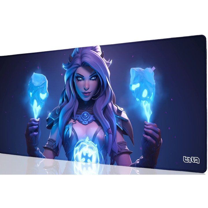 Egérpad TILT Miss Frosty, 90x40 cm, csúszásmentes, kézzel varrott szélek