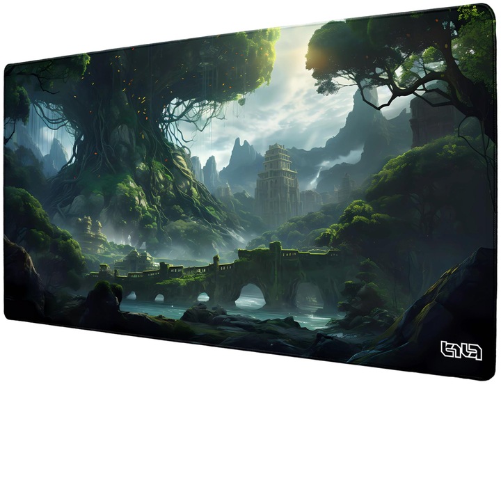 Mousepad, TILT, antiderapant, cusaturi manuale, multicolor, 100x50cm