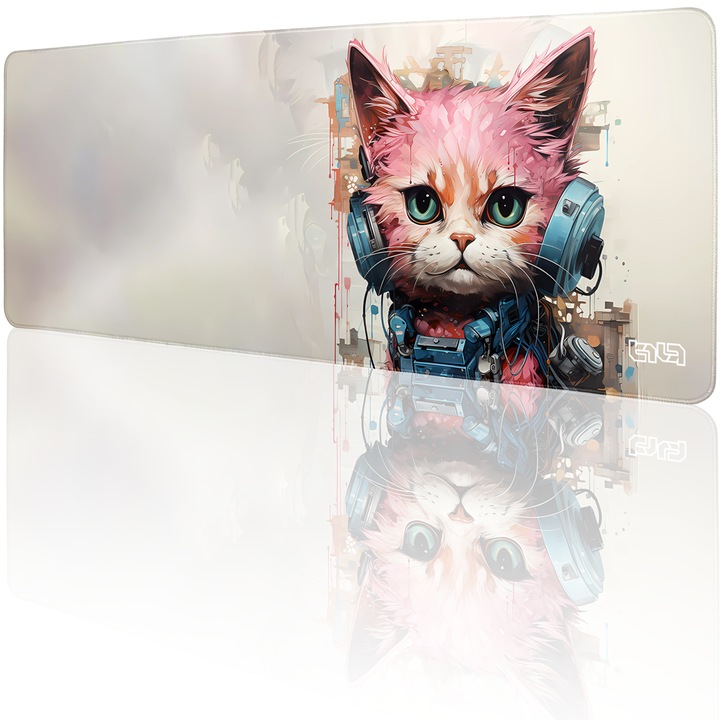 Mousepad, TILT, antiderapant, cusaturi manuale, 80x30cm, multicolor