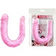 Dildo Dublu DEACOWER, Stimulare G-spot si P-spot, U-Shape, Material TPE, 29.8cm