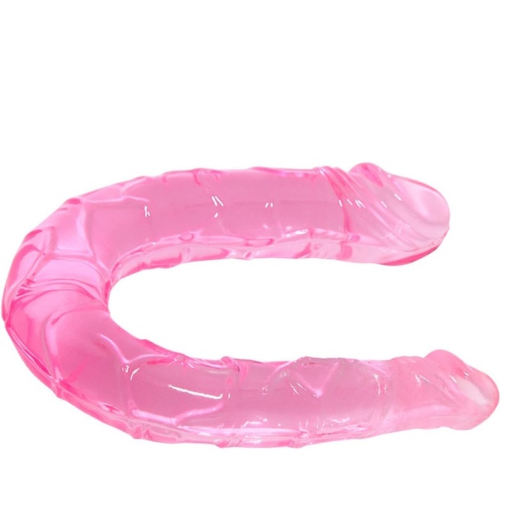 DEACOWER dupla vibrátor, G-pont és P-pont stimuláció, U-alakú, TPE anyag, 29,8 cm