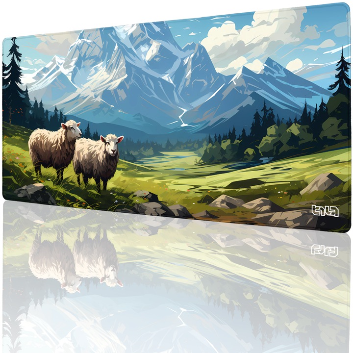 Mousepad, TILT, 90x40cm, antiderapant, cusaturi manuale, multicolor