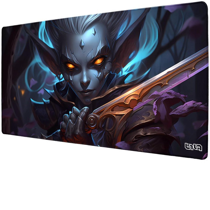 Mousepad TILT Chibi Night Elf, 100x50cm, antiderapant, cusaturi manuale