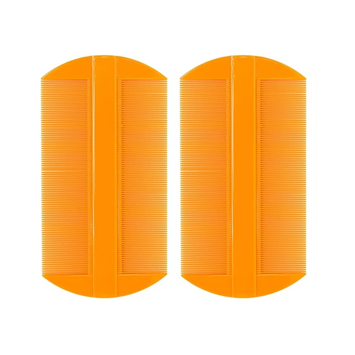 Piepteni pentru paduchi COMEWE, design dublu, dinti rotunjiti, antialunecare, plastic rezistent, set 2 buc