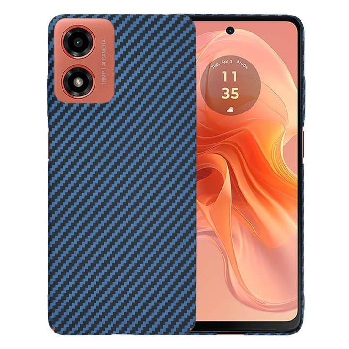 Motorola Moto G04 / Moto G04s / Moto G24 / Moto E14 tok - Techsuit Carbonite FiberShell - Cián