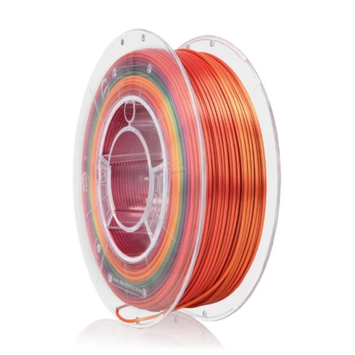 Filament 3D, Rosa3D, Pla Rainbow Silk Tropical, 1.75 Mm, Gradient Exotic, Stralucitor/Glossy, Usor De Imprimat, Imprimare 3D, Finisaj Lucios, 350 G, Multicolor/Roz
