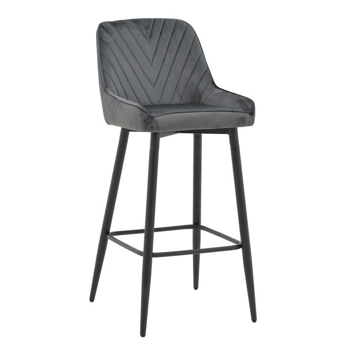 Стол Puzzle-home Deppy, Кадифе, Тъмносиво, 43x54x102см