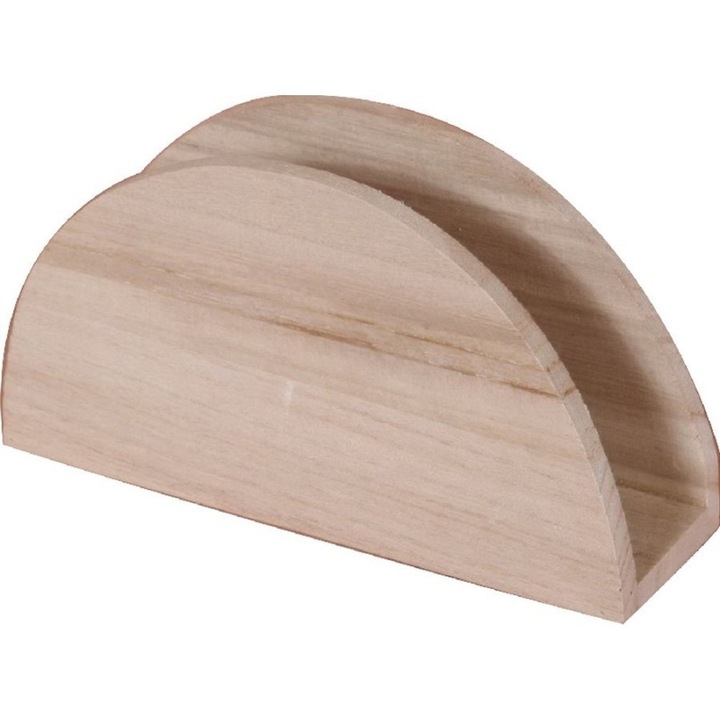 Дървена салфетница извита 14*4*8 см 10286