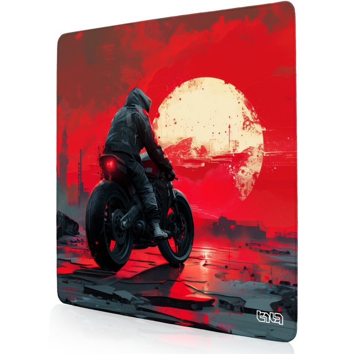 Mousepad TILT Rebel Sunset, antiderapant, cusaturi manuale, 50x50cm