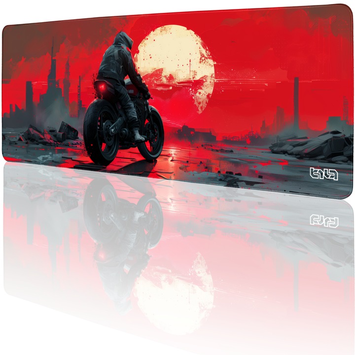 Mousepad TILT Rebel Sunset, antiderapant, cusaturi manuale, 80x30cm