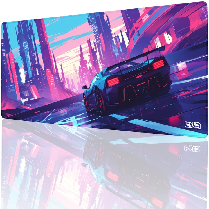 Mousepad TILT Arcade Rider, 90x40cm, antiderapant, margini cusute manual