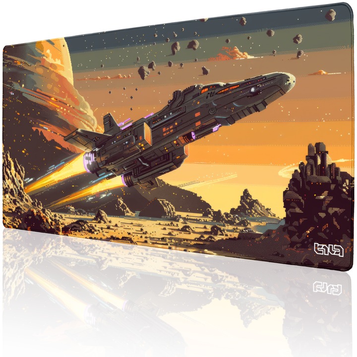 Подложка за мишка TILT Dry Spacelands, неплъзгаща се, ръчно шита, 100x50 см, многоцветна