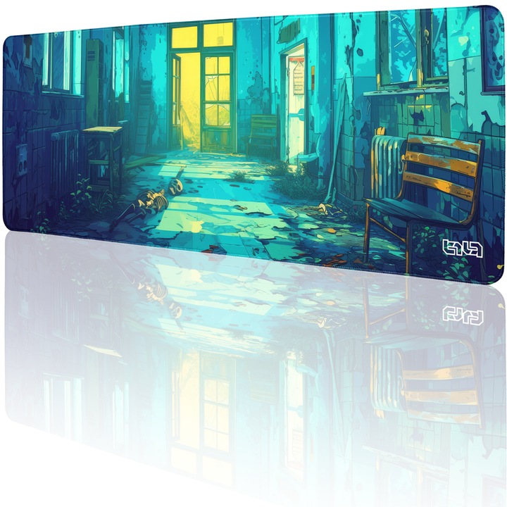 Подложка за мишка TILT Radioactive World, неплъзгаща се, ръчно зашити ръбове, 80x30 см
