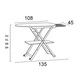 Masa de calcat cu raft Arredamenti Italia, 108x45 cm, pliabila, sistem Easy-Open, structura din lemn fag, inaltime ajustabila, raft pentru haine, suport glisant pentru fier de calcat, material bumbac termorezistent, picioare antiderapante, lemn natur